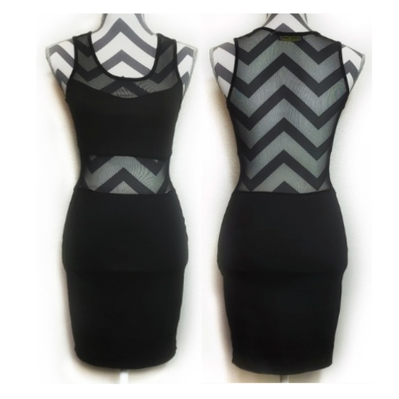 Dresses & Skirts - Black mesh transparent mini dress